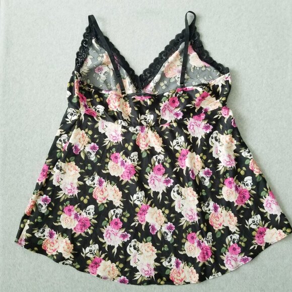 Torrid Satin Babydoll Y2K Lace Trim Floral Slip Dress Fairy Grunge Whimsigoth 2X - Picture 6 of 11